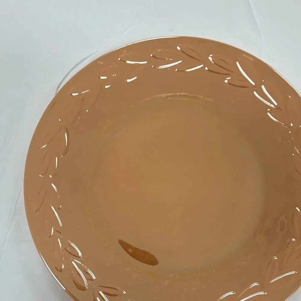 Copied - Pink Pressed Depression Glass Laurel Pattern Round Plate 9 in Glossy